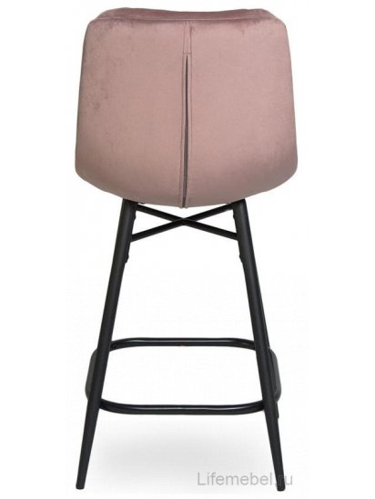 Полубарный стул D20 бархат old pink vic 18 / black