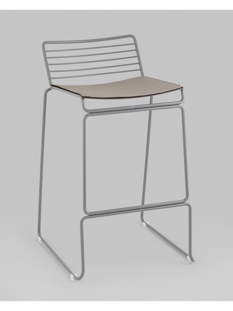 Полубарный стул Уоррен, серый, с подушкой