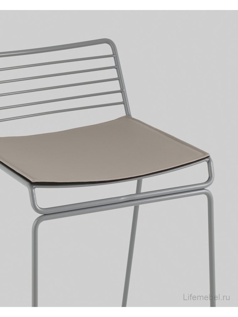 Полубарный стул Уоррен, серый, с подушкой