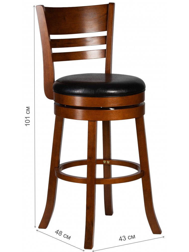 Полубарный стул William Counter шоколад черный