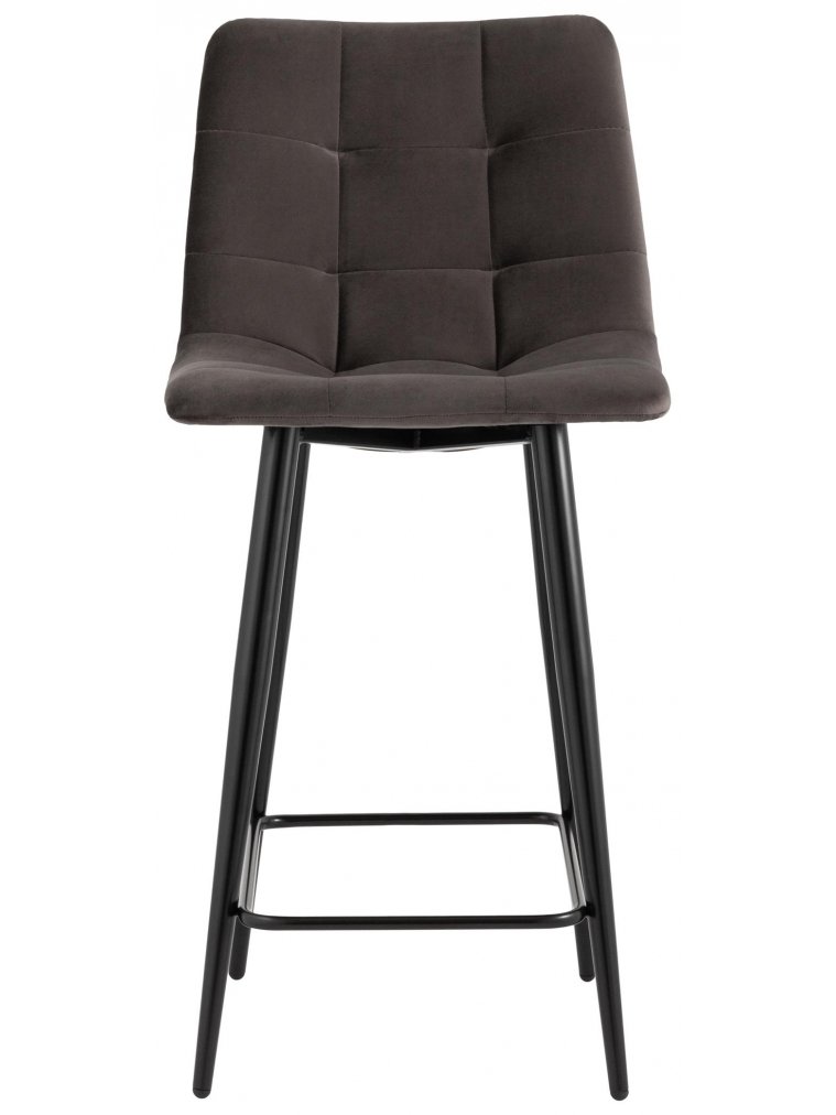 Полубарный стул Джейми пепельно-серый велюр