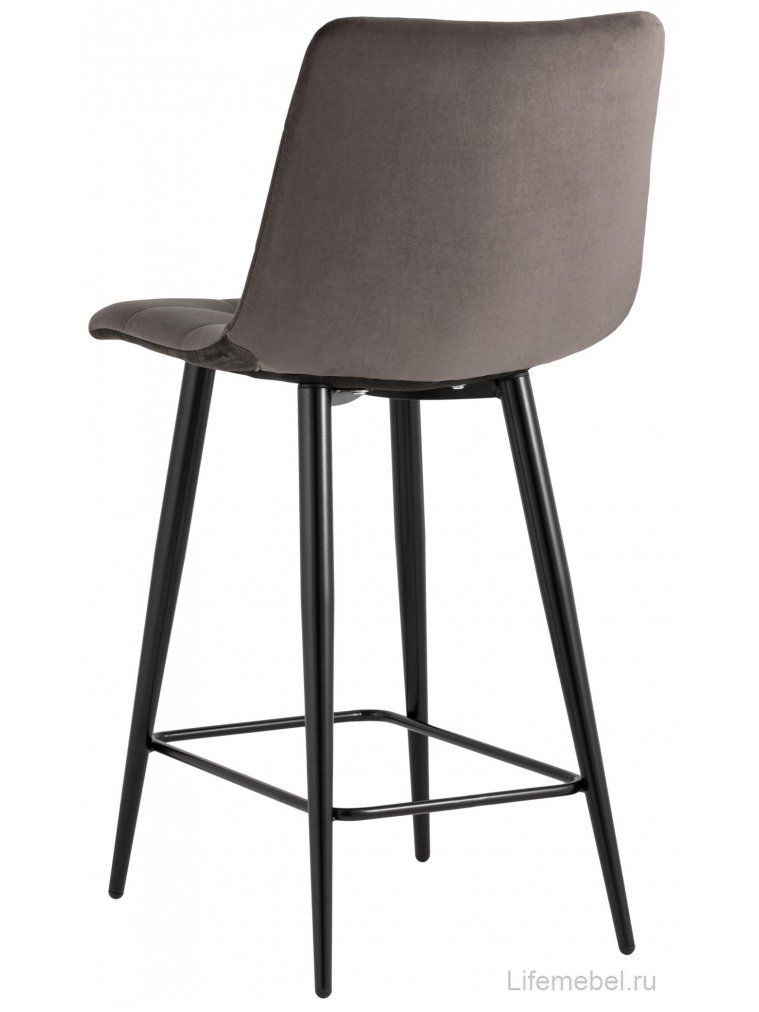 Полубарный стул Джейми пепельно-серый велюр