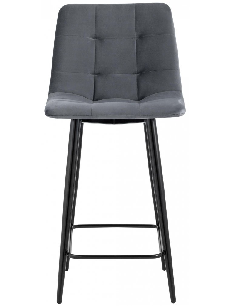 Полубарный стул Джейми велюр тёмно-серый
