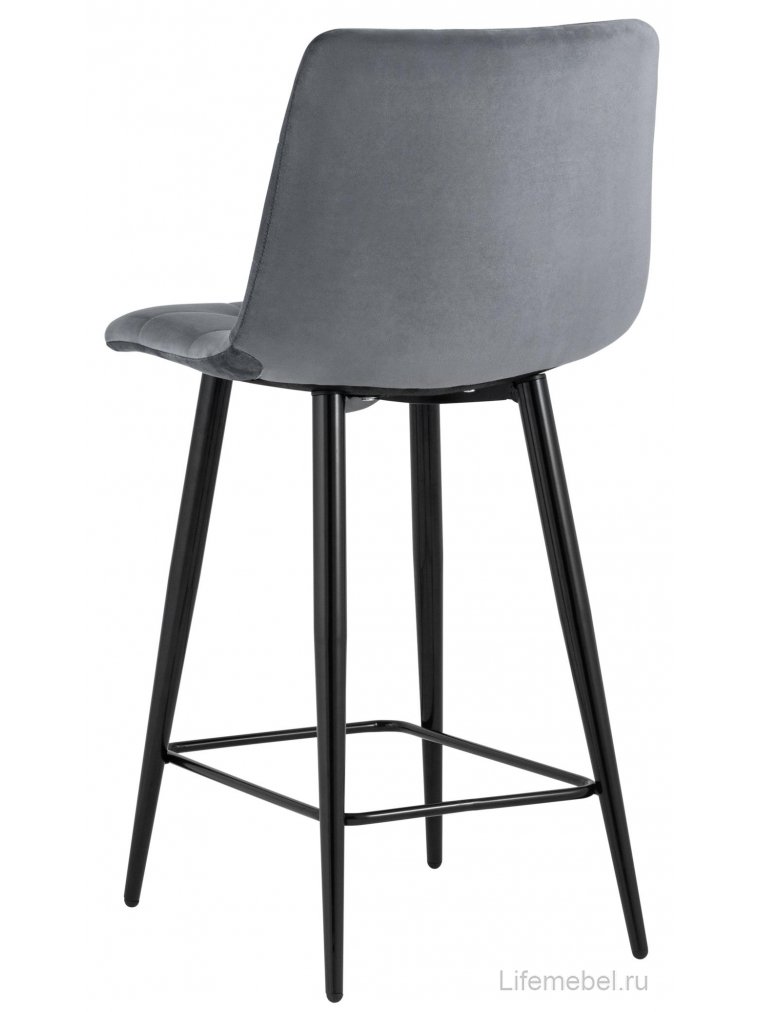 Полубарный стул Джейми велюр тёмно-серый