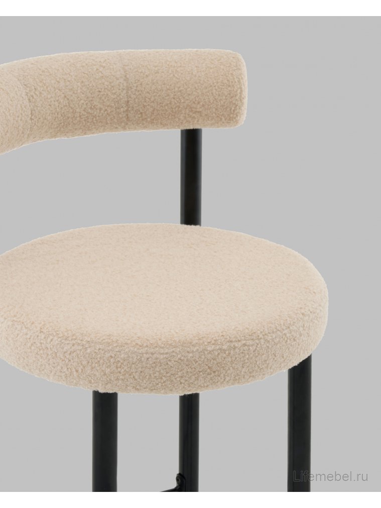 Полубарный стул Флориан букле бежевый / черный