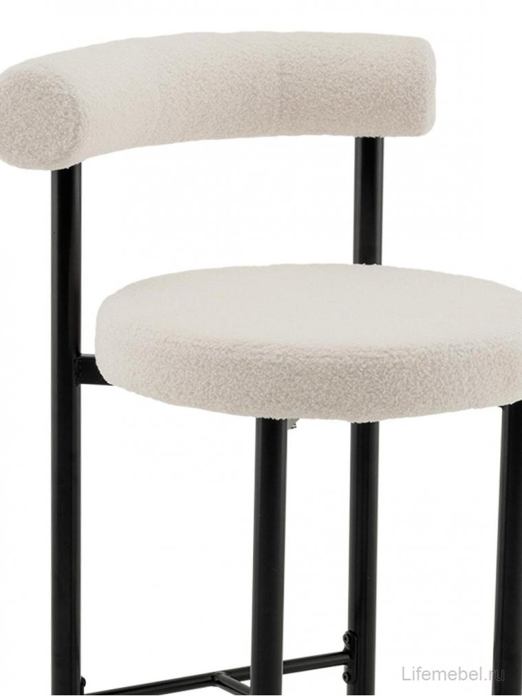 Полубарный стул Флориан букле молочный / черный
