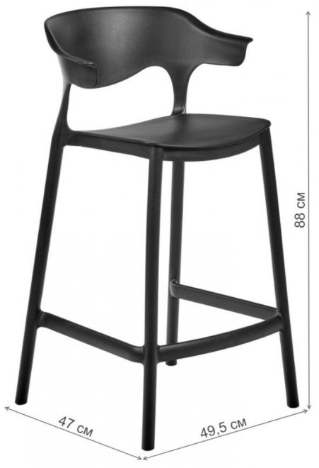 Полубарный стул Forma черный
