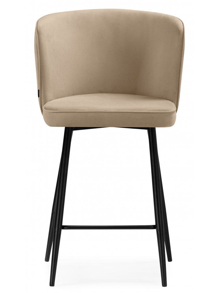 Полубарный стул Фрибур бежевый (velutto 05) / черный