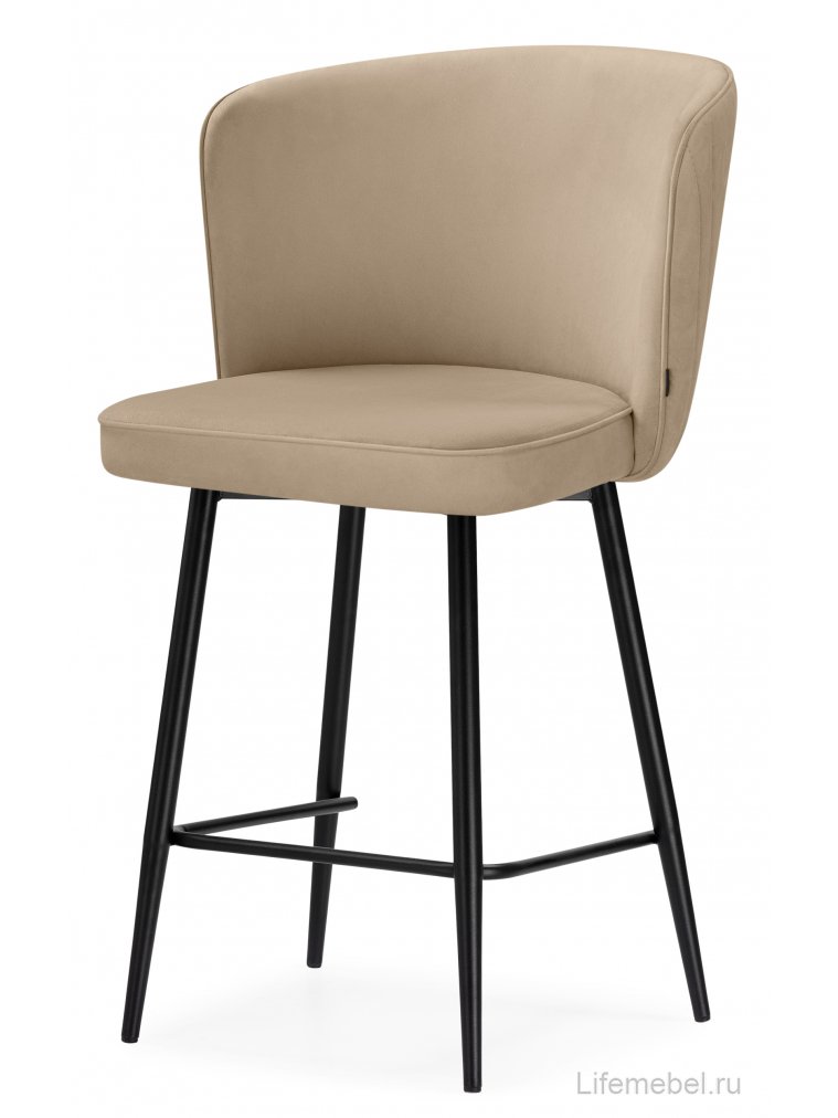Полубарный стул Фрибур бежевый (velutto 05) / черный