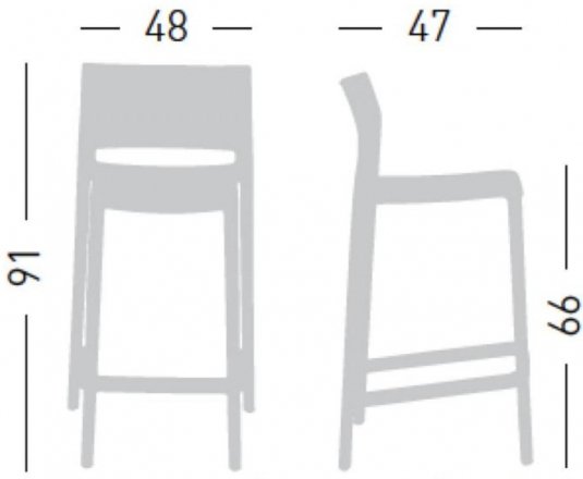 Полубарный стул GAB/372/66A белый