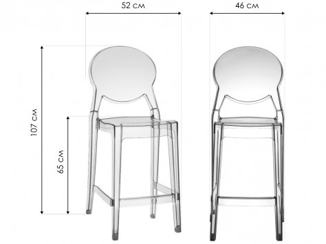 Полубарный стул Igloo прозрачный