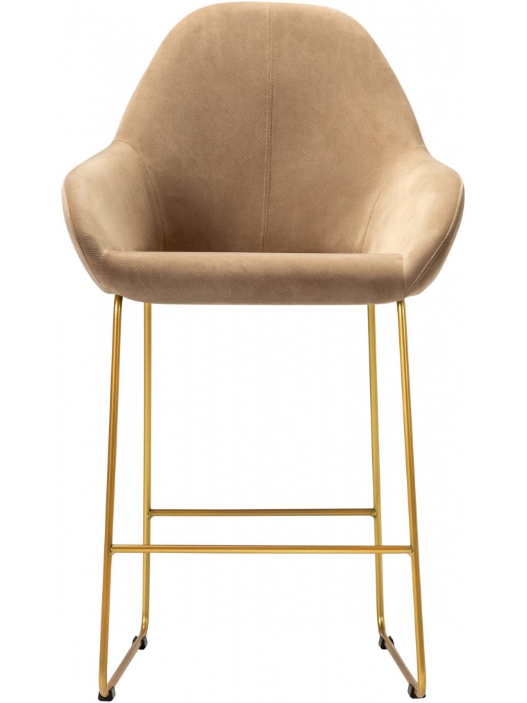 Полубарный стул Kent Diag beige / линк золото