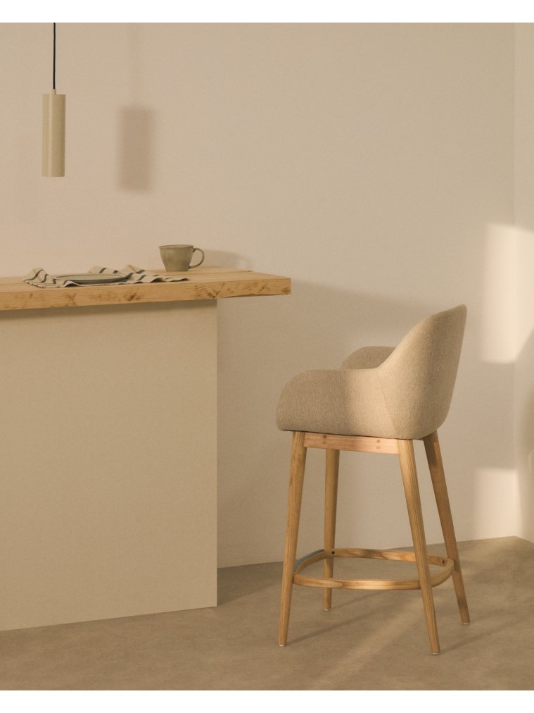 Полубарный стул Konna бежевый / ясень светлый
