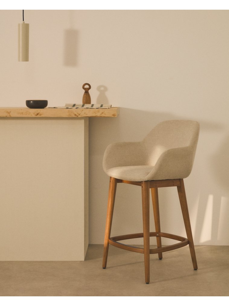 Полубарный стул Konna бежевый / ясень темный