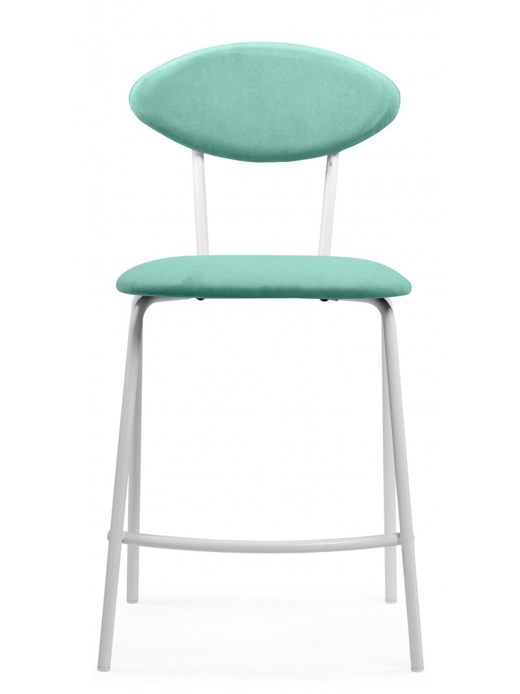 Полубарный стул Коумо катания аквамарин / белый матовый
