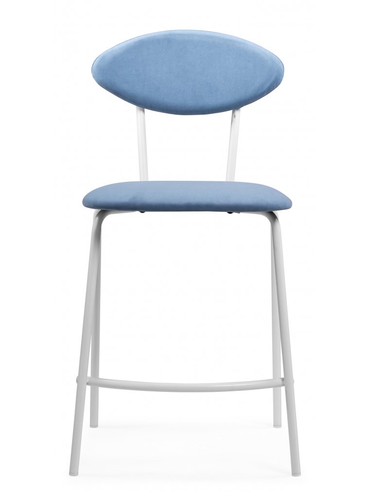 Полубарный стул Коумо катания дасти блю / белый матовый