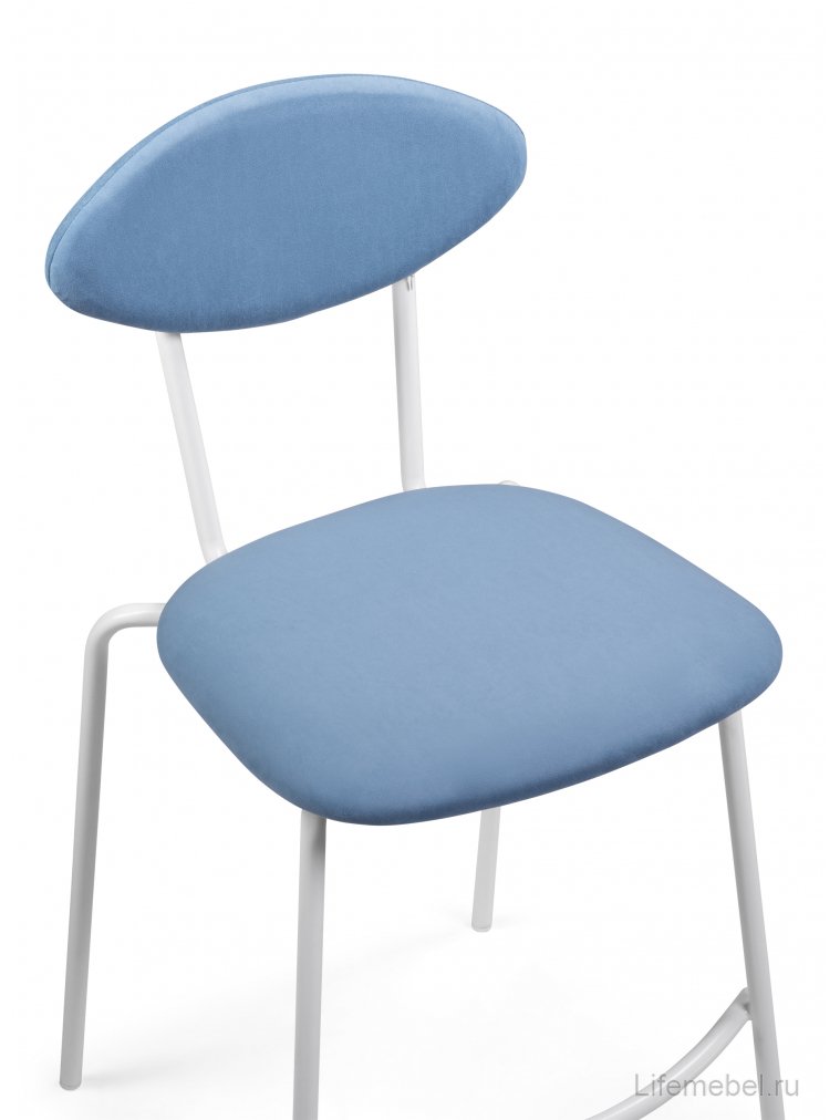 Полубарный стул Коумо катания дасти блю / белый матовый
