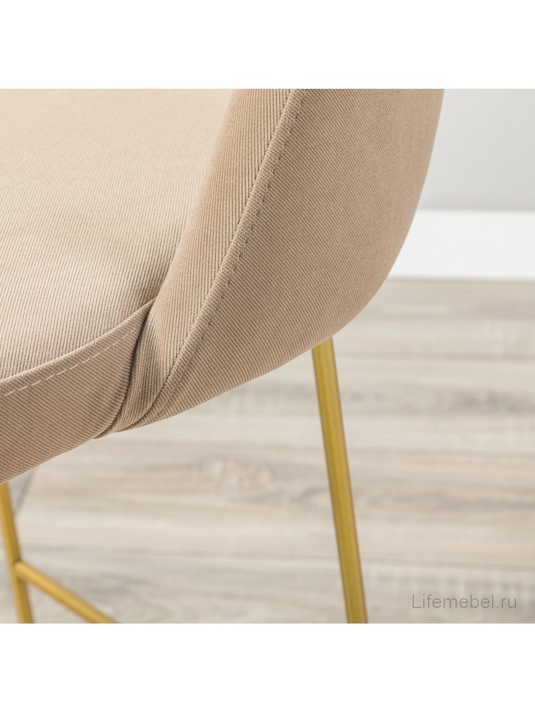 Полубарный стул Lars Diag beige / линк золото