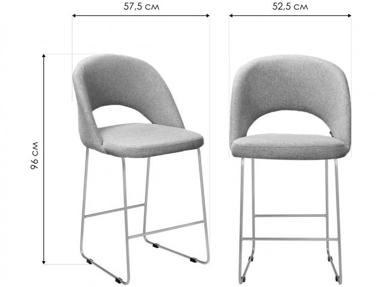 Полубарный стул Lars Diag grey / линк золото