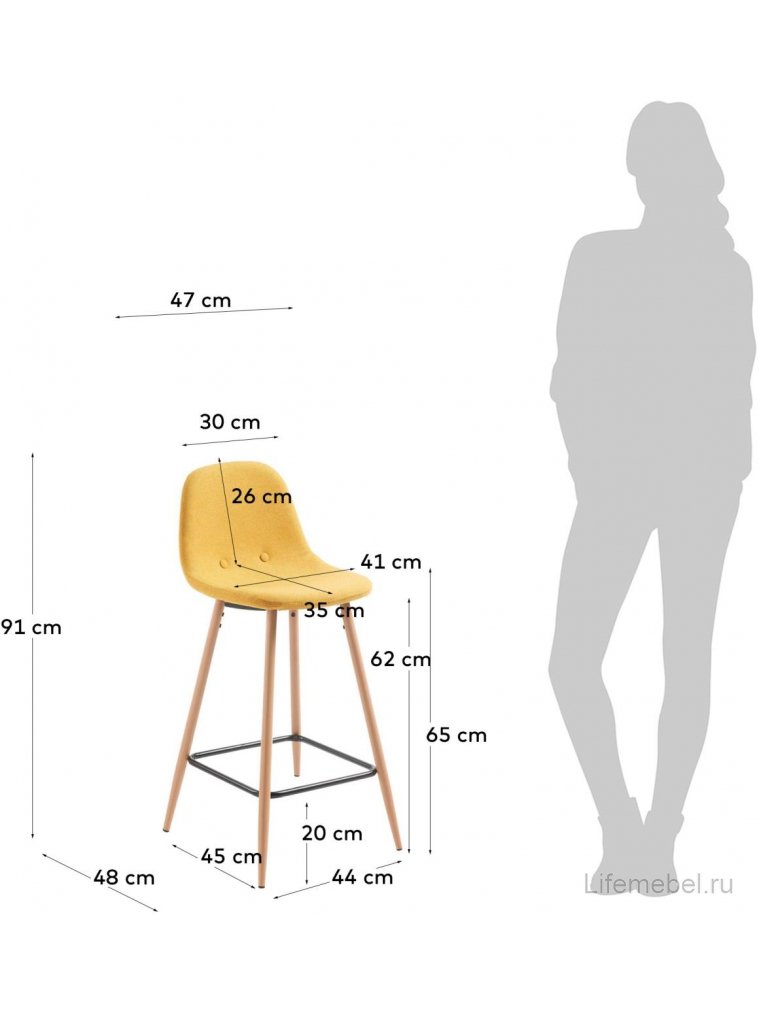 Полубарный стул Nilson желтый