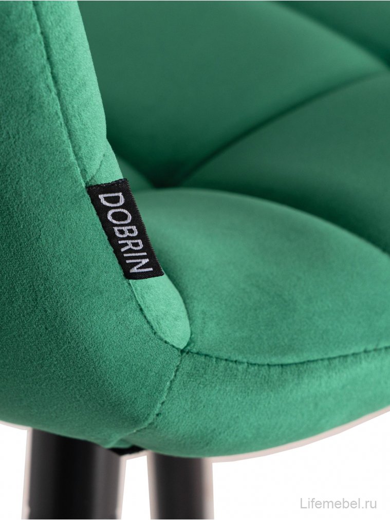 Полубарный стул Olivia зелёный велюр / черный матовый