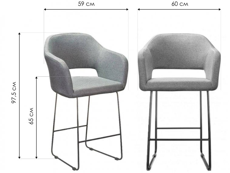 Полубарный стул Oscar тёмно-серый / линк золото