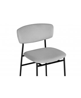 Стул барный Поло светло-серый / черный каркас