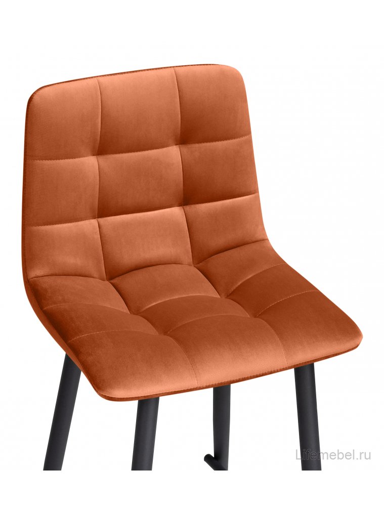 Полубарный стул Симпл кирпичный ZD 432 / черный каркас