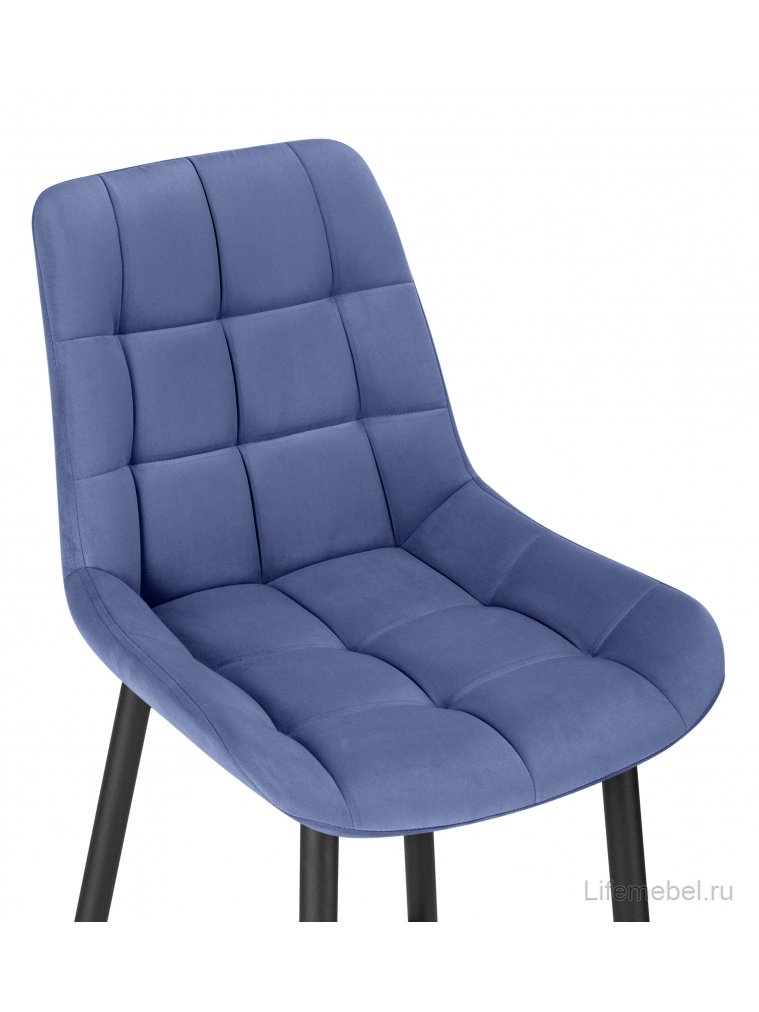 Полубарный стул Стронг синий ZD 754 / черный каркас