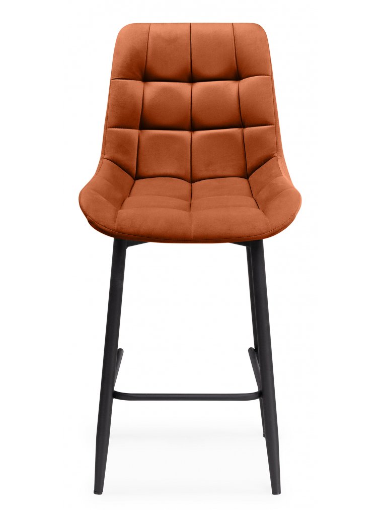 Полубарный стул Стронг вращающийся кирпичный ZD 432 / черный каркас