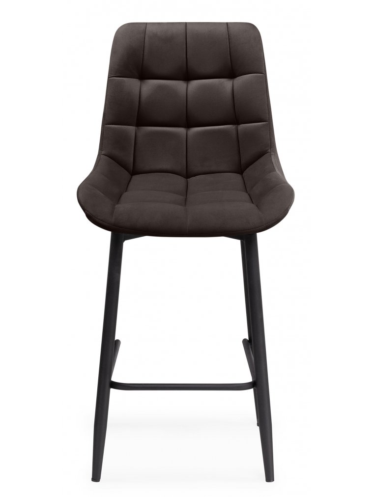 Полубарный стул Стронг вращающийся коричневый GL 08 / черный каркас