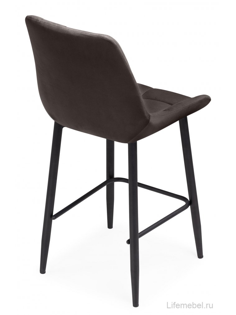 Полубарный стул Стронг вращающийся коричневый GL 08 / черный каркас