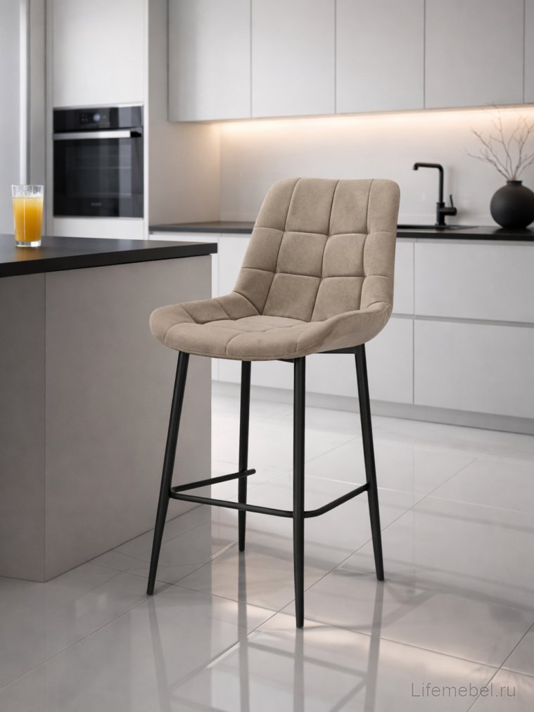 Полубарный стул Стронг вращающийся латте (hl 70) / черный каркас