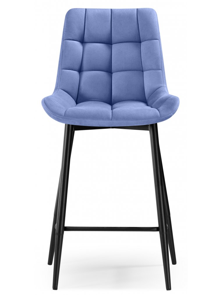 Полубарный стул Стронг вращающийся синий ZD 754 / черный каркас