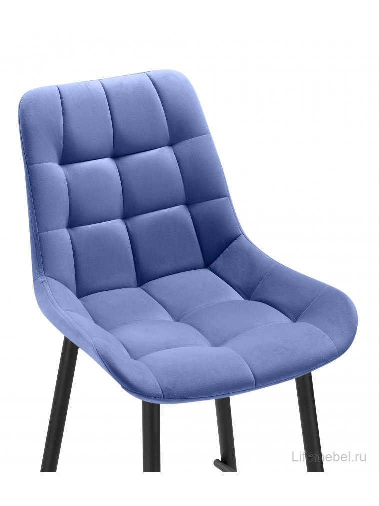 Полубарный стул Стронг вращающийся синий ZD 754 / черный каркас