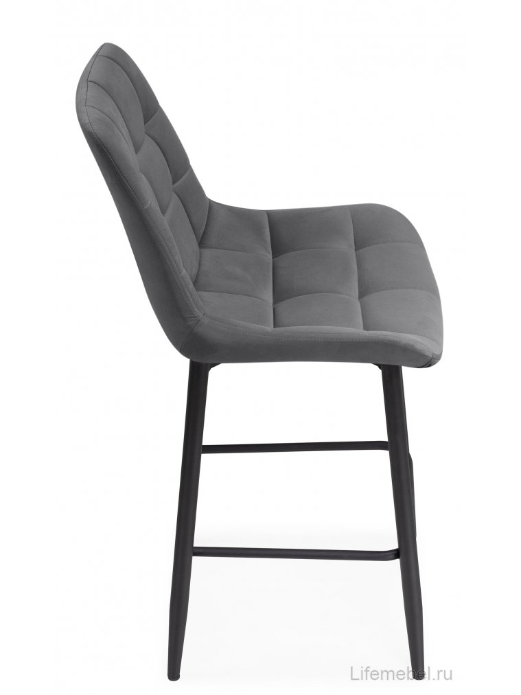 Полубарный стул Стронг вращающийся темно-серый (hl 9) / черный каркас