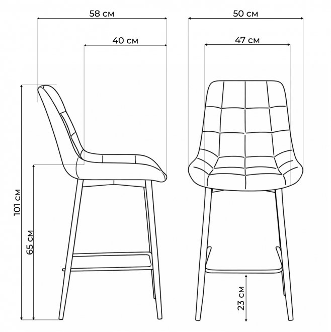 Полубарный стул Стронг вращающийся темно-серый (hl 9) / черный каркас