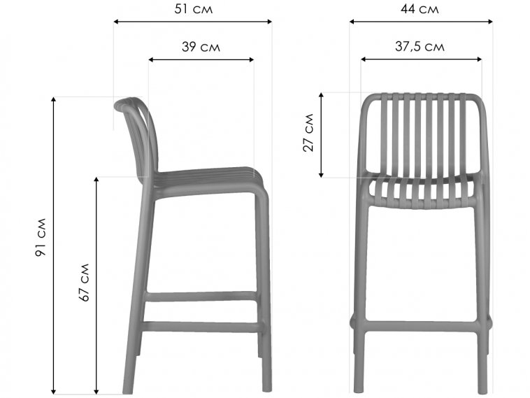 Полубарный стул Chloe бежевый