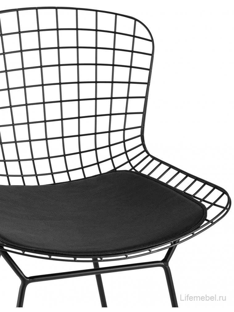 Полубарный стул Трент черный / с черной подушкой