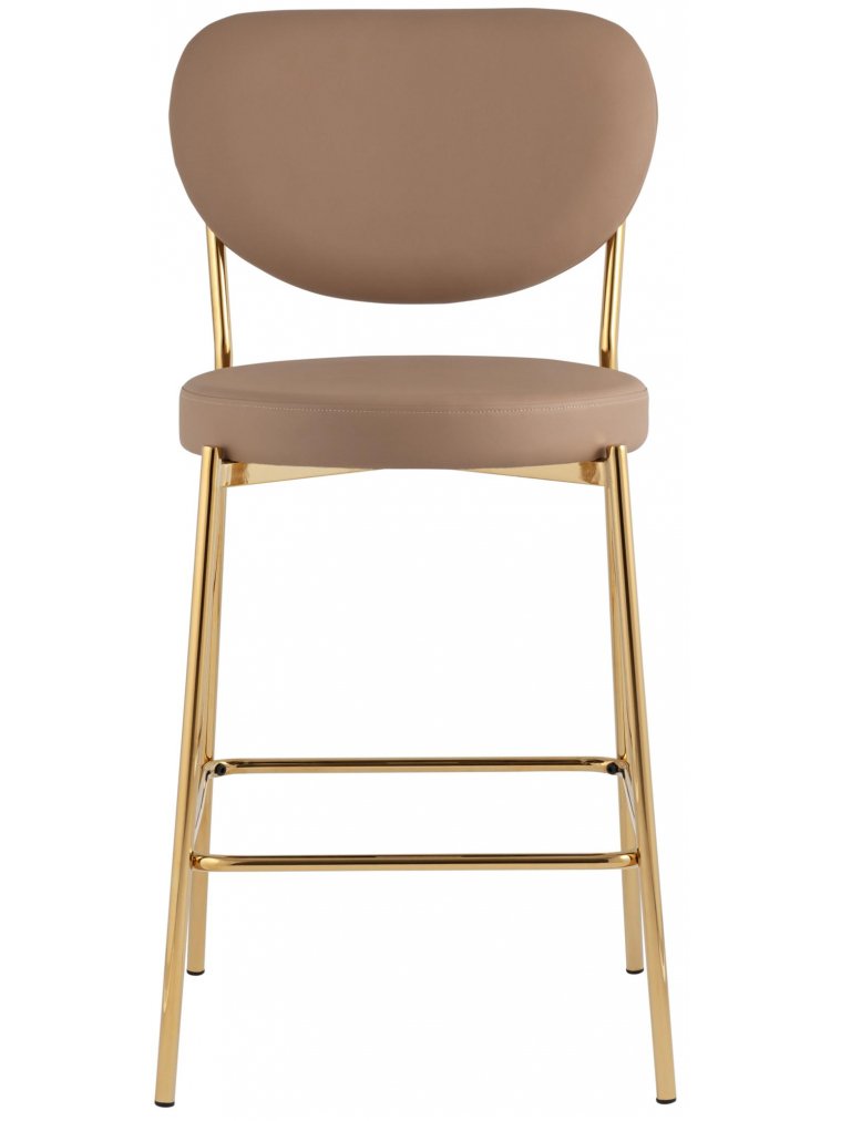 Полубарный стул Тунор 2 экокожа бежевый / золотой