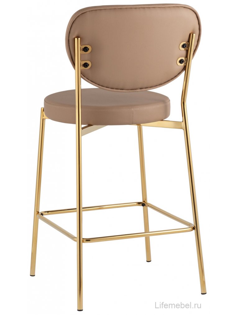 Полубарный стул Тунор 2 экокожа бежевый / золотой