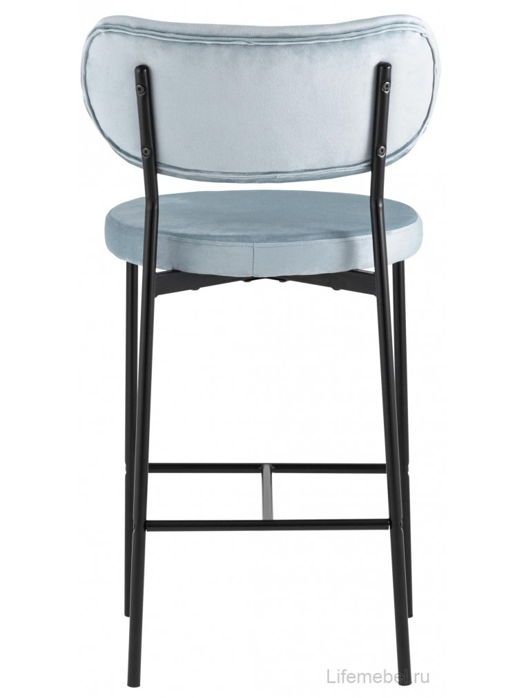 Полубарный стул Тунор серо-голубой велюр