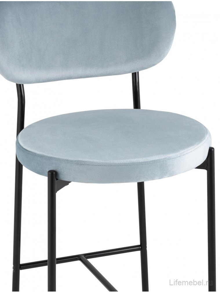 Полубарный стул Тунор серо-голубой велюр