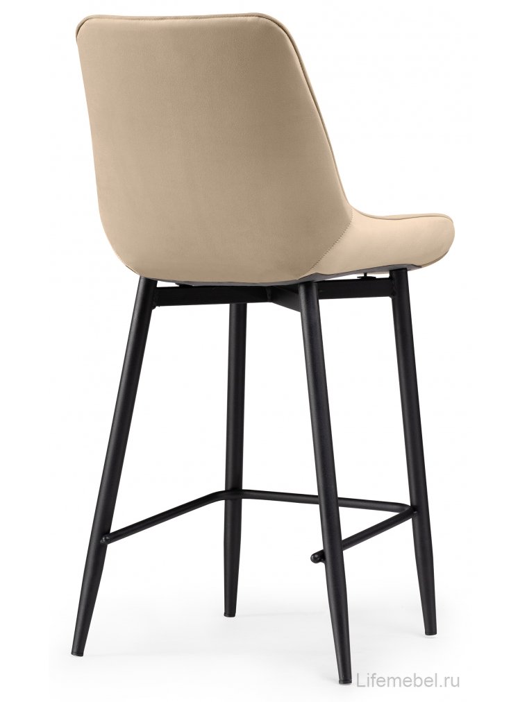 Полубарный стул Вейв бежевый (hl 67) / черный каркас