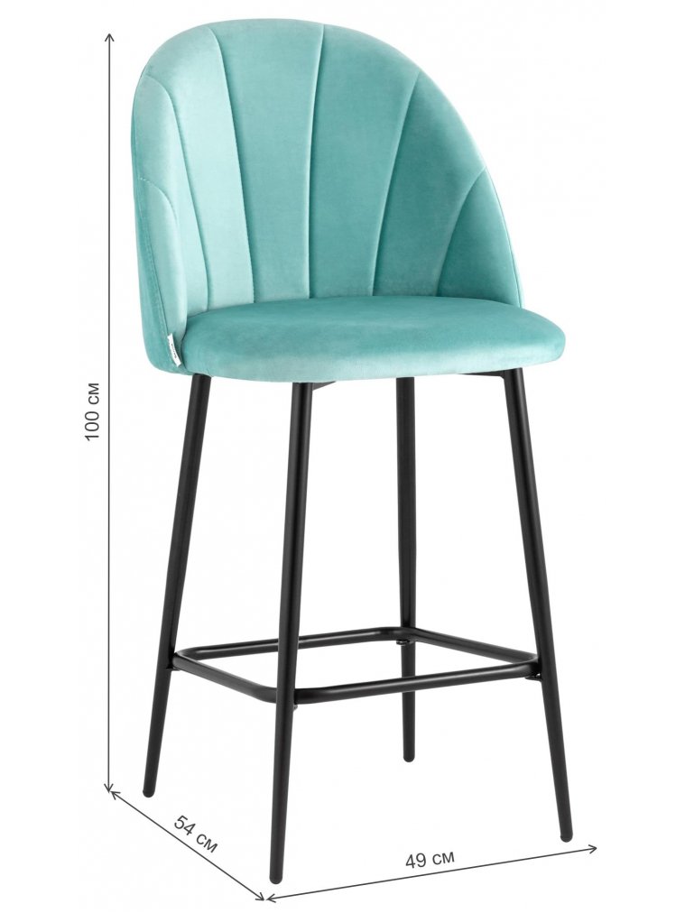 Полубарный стул Закур пыльно-голубой