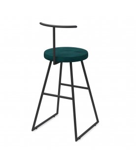 Стул барный Сканди-65 софт ткань velur azure/черный