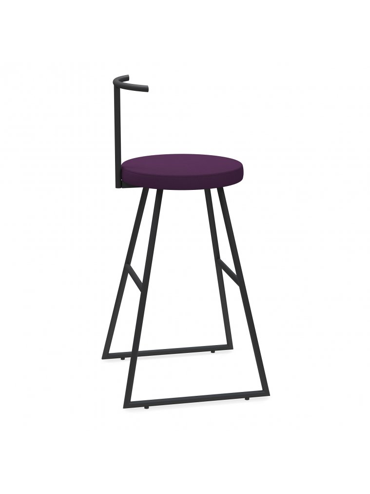 Барный стул Сканди-65 софт (430*430*650/900) ткань violet/черный