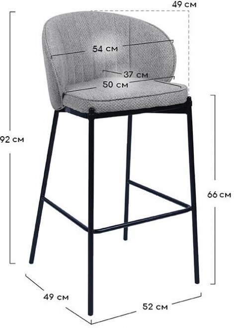 Стул полубарный Milan латте