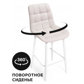 Полубарный стул Алст К 360 белый каркас белый велюр (velutto 01)