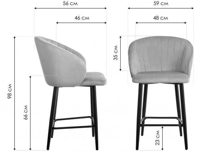 Полубарный стул Paola жаккард чёрный